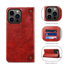 For iPhone 13 Pro Baroque Simple Horizontal Flip Leather Case with Holder & Card Slots & Wallet (Red)