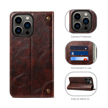 For iPhone 13 Pro Max Baroque Simple Horizontal Flip Leather Case with Holder & Card Slots & Wallet (Dark Brown)