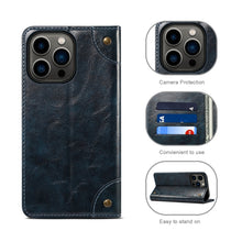 For iPhone 13 Pro Max Baroque Simple Horizontal Flip Leather Case with Holder & Card Slots & Wallet (Blue)