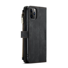 For iPhone 11 Pro Max CaseMe-C30 PU + TPU Multifunctional Horizontal Flip Leather Case with Holder & Card Slot & Wallet & Zipper Pocket (Black)