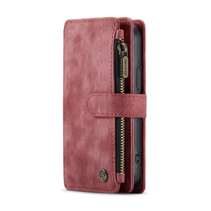 For iPhone 12 mini CaseMe-C30 PU + TPU Multifunctional Horizontal Flip Leather Case with Holder & Card Slot & Wallet & Zipper Pocket (Red)