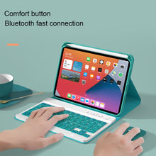 HK006 Square Keys Detachable Bluetooth Keyboard Leather Tablet Case with Holder for iPad mini 6(Pink)