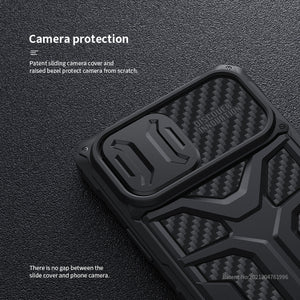 For iPhone 13 Pro NILLKIN Sliding Camera Cover Design Shockproof TPU + PC Protective Case (Black)