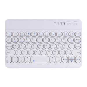 HY006 Round Keys Detachable Bluetooth Keyboard Leather Tablet Case with Holder for iPad mini 6(Mint Green)