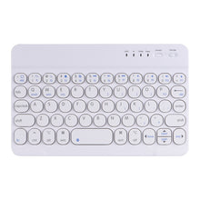 HY006 Round Keys Detachable Bluetooth Keyboard Leather Tablet Case with Holder for iPad mini 6(Black)