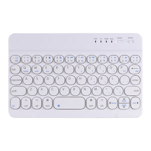 HY006 Round Keys Detachable Bluetooth Keyboard Leather Tablet Case with Holder for iPad mini 6(Black)