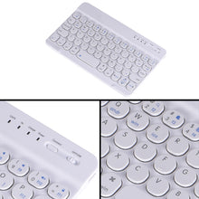 HY006 Round Keys Detachable Bluetooth Keyboard Leather Tablet Case with Holder for iPad mini 6(Pink)