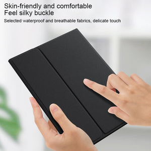 HY006 Round Keys Detachable Bluetooth Keyboard Leather Tablet Case with Holder for iPad mini 6(Black)
