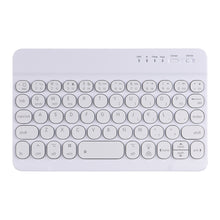 HY006D Round Keys Detachable Bluetooth Keyboard Leather Tablet Case with Colorful Backlight & Holder for iPad mini 6(Mint Green)
