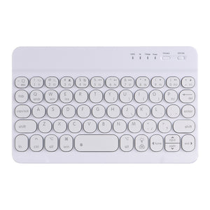 HY006D Round Keys Detachable Bluetooth Keyboard Leather Tablet Case with Colorful Backlight & Holder for iPad mini 6(Mint Green)