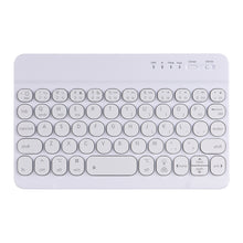 HY006D Round Keys Detachable Bluetooth Keyboard Leather Tablet Case with Colorful Backlight & Holder for iPad mini 6(Light Purple)