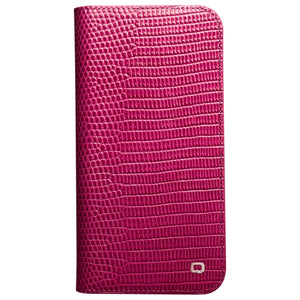 For iPhone 13 QIALINO Small Crocodile Texture Horizontal Flip Leather Case with Holder & Card Slots & Wallet(Rose Red)