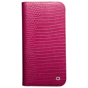 For iPhone 13 Pro QIALINO Small Crocodile Texture Horizontal Flip Leather Case with Holder & Card Slots & Wallet (Rose Red)