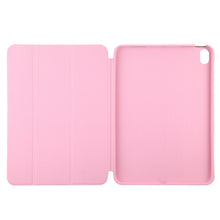 For iPad mini 6 3-fold Horizontal Flip Smart Leather Tablet Case with Sleep / Wake-up Function & Holder(Pink)