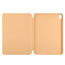 For iPad mini 6 3-fold Horizontal Flip Smart Leather Tablet Case with Sleep / Wake-up Function & Holder(Gold)