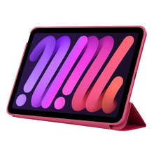 For iPad mini 6 3-fold Horizontal Flip Smart Leather Tablet Case with Sleep / Wake-up Function & Holder(Rose Red)