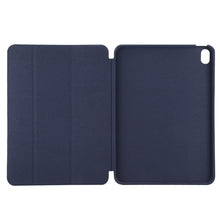 For iPad mini 6 3-fold Horizontal Flip Smart Leather Tablet Case with Sleep / Wake-up Function & Holder(Dark Blue)