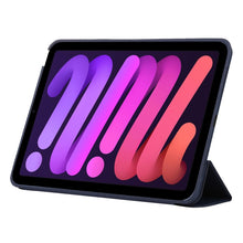 For iPad mini 6 3-fold Horizontal Flip Smart Leather Tablet Case with Sleep / Wake-up Function & Holder(Dark Blue)