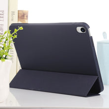 For iPad mini 6 3-fold Horizontal Flip Smart Leather Tablet Case with Sleep / Wake-up Function & Holder(Dark Blue)