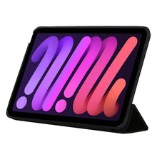 For iPad mini 6 3-fold Horizontal Flip Smart Leather Tablet Case with Sleep / Wake-up Function & Holder(Black)