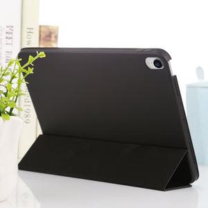 For iPad mini 6 3-fold Horizontal Flip Smart Leather Tablet Case with Sleep / Wake-up Function & Holder(Black)