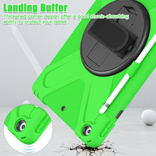 For iPad 10.2 2021 / 2020 / 2019 Silicone + PC Protective Case with Holder & Shoulder Strap(Green)