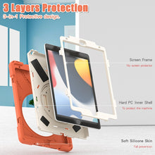 For iPad 10.2 2021 / 2020 / 2019 Silicone + PC Protective Case with Holder & Shoulder Strap(Coral Orange)