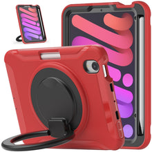 For iPad mini 6 Shockproof TPU + PC Protective Tablet Case with 360 Degree Rotation Foldable Handle Grip Holder & Pen Slot(Red)