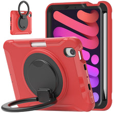 For iPad mini 6 Shockproof TPU + PC Protective Tablet Case with 360 Degree Rotation Foldable Handle Grip Holder & Pen Slot(Red)