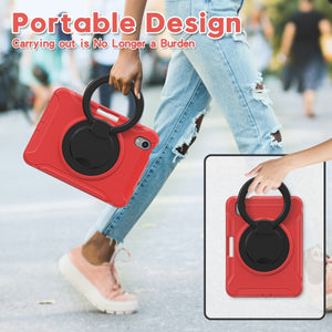 For iPad mini 6 Shockproof TPU + PC Protective Tablet Case with 360 Degree Rotation Foldable Handle Grip Holder & Pen Slot(Red)