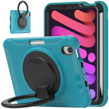 For iPad mini 6 Shockproof TPU + PC Protective Tablet Case with 360 Degree Rotation Foldable Handle Grip Holder & Pen Slot(Blue)