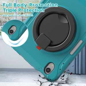For iPad mini 6 Shockproof TPU + PC Protective Tablet Case with 360 Degree Rotation Foldable Handle Grip Holder & Pen Slot(Blue)