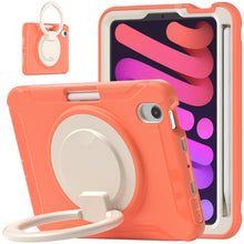 For iPad mini 6 Shockproof TPU + PC Protective Tablet Case with 360 Degree Rotation Foldable Handle Grip Holder & Pen Slot(Living Coral)