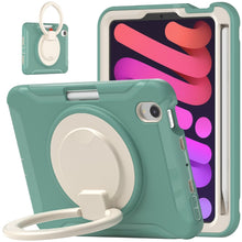 For iPad mini 6 Shockproof TPU + PC Protective Tablet Case with 360 Degree Rotation Foldable Handle Grip Holder & Pen Slot(Emmerald Green)