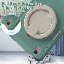 For iPad mini 6 Shockproof TPU + PC Protective Tablet Case with 360 Degree Rotation Foldable Handle Grip Holder & Pen Slot(Emmerald Green)