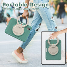 For iPad mini 6 Shockproof TPU + PC Protective Tablet Case with 360 Degree Rotation Foldable Handle Grip Holder & Pen Slot(Emmerald Green)