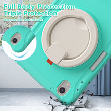 For iPad mini 6 Shockproof TPU + PC Protective Tablet Case with 360 Degree Rotation Foldable Handle Grip Holder & Pen Slot(Mint Green)