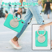 For iPad mini 6 Shockproof TPU + PC Protective Tablet Case with 360 Degree Rotation Foldable Handle Grip Holder & Pen Slot(Mint Green)
