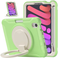 For iPad mini 6 Shockproof TPU + PC Protective Tablet Case with 360 Degree Rotation Foldable Handle Grip Holder & Pen Slot(Matcha Green)