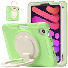For iPad mini 6 Shockproof TPU + PC Protective Tablet Case with 360 Degree Rotation Foldable Handle Grip Holder & Pen Slot(Matcha Green)