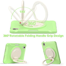 For iPad mini 6 Shockproof TPU + PC Protective Tablet Case with 360 Degree Rotation Foldable Handle Grip Holder & Pen Slot(Matcha Green)