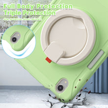 For iPad mini 6 Shockproof TPU + PC Protective Tablet Case with 360 Degree Rotation Foldable Handle Grip Holder & Pen Slot(Matcha Green)