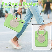 For iPad mini 6 Shockproof TPU + PC Protective Tablet Case with 360 Degree Rotation Foldable Handle Grip Holder & Pen Slot(Matcha Green)