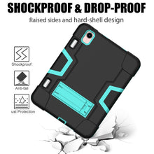 For iPad mini 6 Contrast Color Robot Shockproof Silicone + PC Protective Tablet Case with Holder & Pen Slot(Black Mint Green)