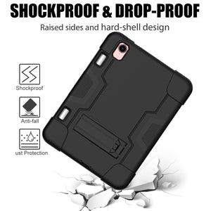 For iPad mini 6 Contrast Color Robot Shockproof Silicone + PC Protective Tablet Case with Holder & Pen Slot(Black)