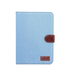 For iPad mini 6 Denim Texture PC Horizontal Flip Leather Protective Tablet Case, with Holder & Card Slots & Wallet & Photo Frame & Sleep / Wake-up Function(Light Blue)