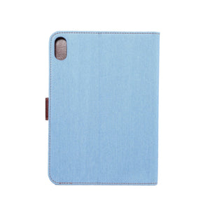 For iPad mini 6 Denim Texture PC Horizontal Flip Leather Protective Tablet Case, with Holder & Card Slots & Wallet & Photo Frame & Sleep / Wake-up Function(Light Blue)