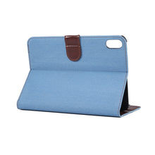 For iPad mini 6 Denim Texture PC Horizontal Flip Leather Protective Tablet Case, with Holder & Card Slots & Wallet & Photo Frame & Sleep / Wake-up Function(Light Blue)