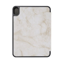 For iPad mini 6 Marble Texture Pattern Horizontal Flip Leather Tablet Case with Three-folding Holder & Pen Slot & Sleep / Wake-up Function(Grey)