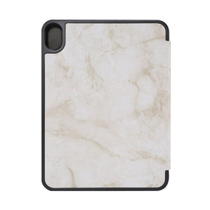 For iPad mini 6 Marble Texture Pattern Horizontal Flip Leather Tablet Case with Three-folding Holder & Pen Slot & Sleep / Wake-up Function(Grey)